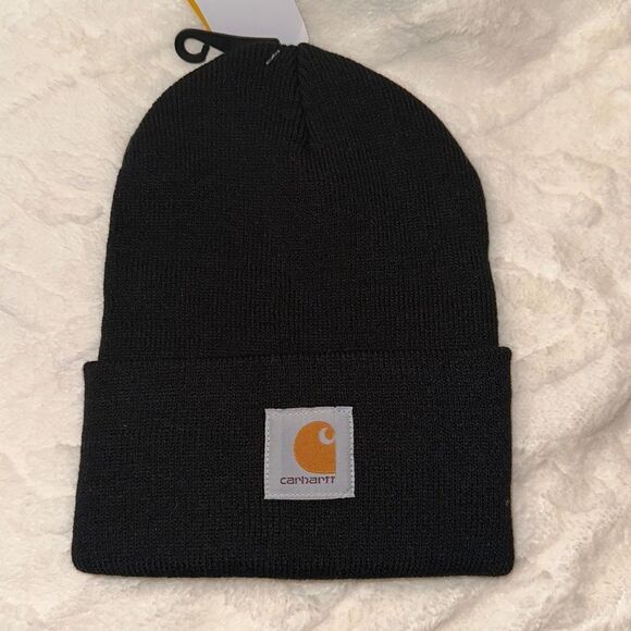carhartt Black Men’s Unisex Knit Cuffed Beanie Hat - Picture 1 of 12